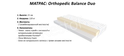 Матрац Orthopedic Balance Duo (Doctor Health) (EMM) 151151