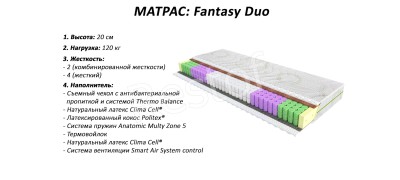 Матрас Fantasy Duo (Evolution) (EMM) 151140