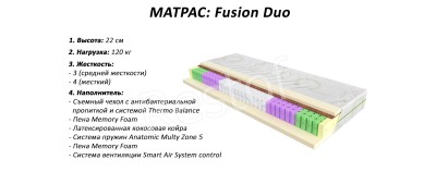 Матрац Fusion Duo (Evolution) (EMM) 151139
