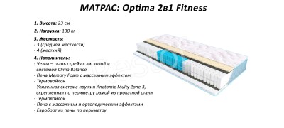 Матрац Optima 2в1 Fitness (Sleep & Fly Fitness) (EMM) 151121