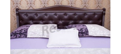 Кровать Прованс с патиной и фрезеровкой мягкая спинка ромбы (с механизмом) (Олимп) 121141